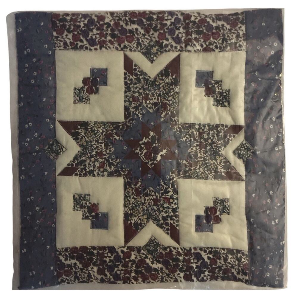Vtg 1992 Quilt Block Set of 14 Cottage Floral Star Patchwrk Square Craft Project - Picture 4 of 7